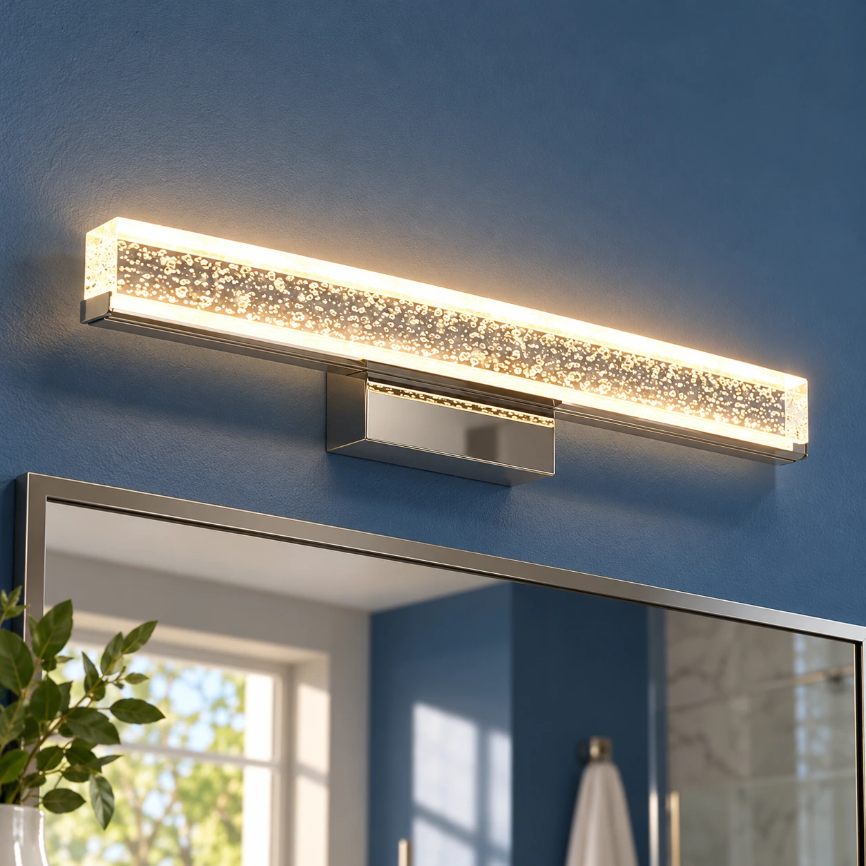 Roderick Bubble Vanity Light — Silver / 16 in / Warm White — lead