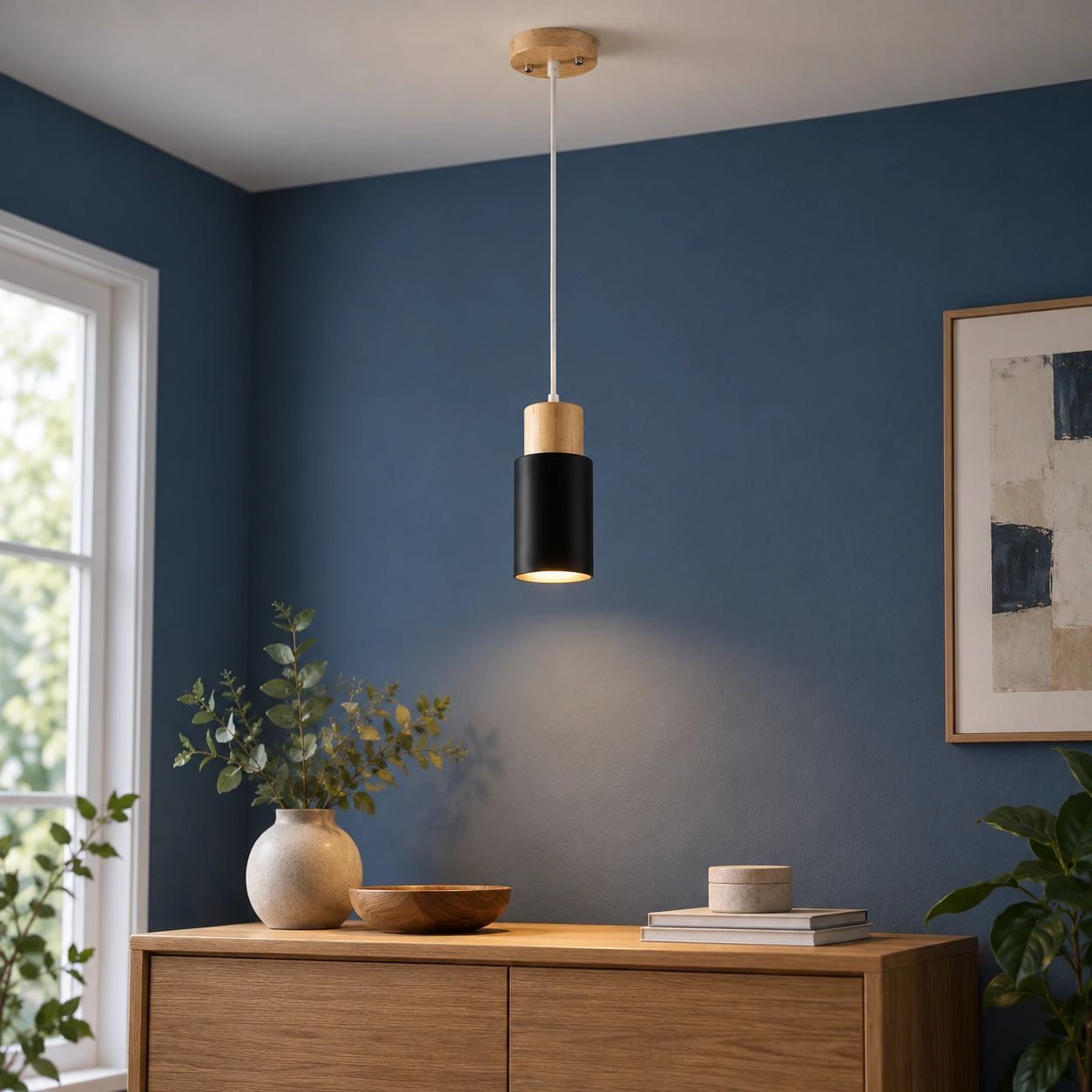 Alaric Wood Pendant — Black / Small — lead