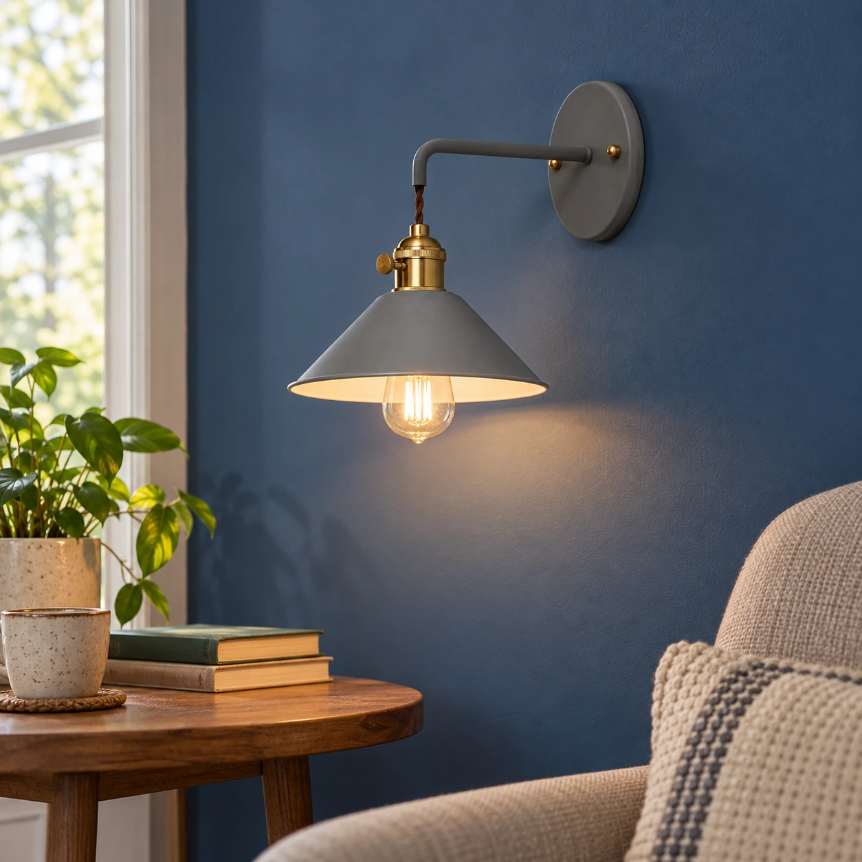 Archibald Cone Wall Light — Gray — lead