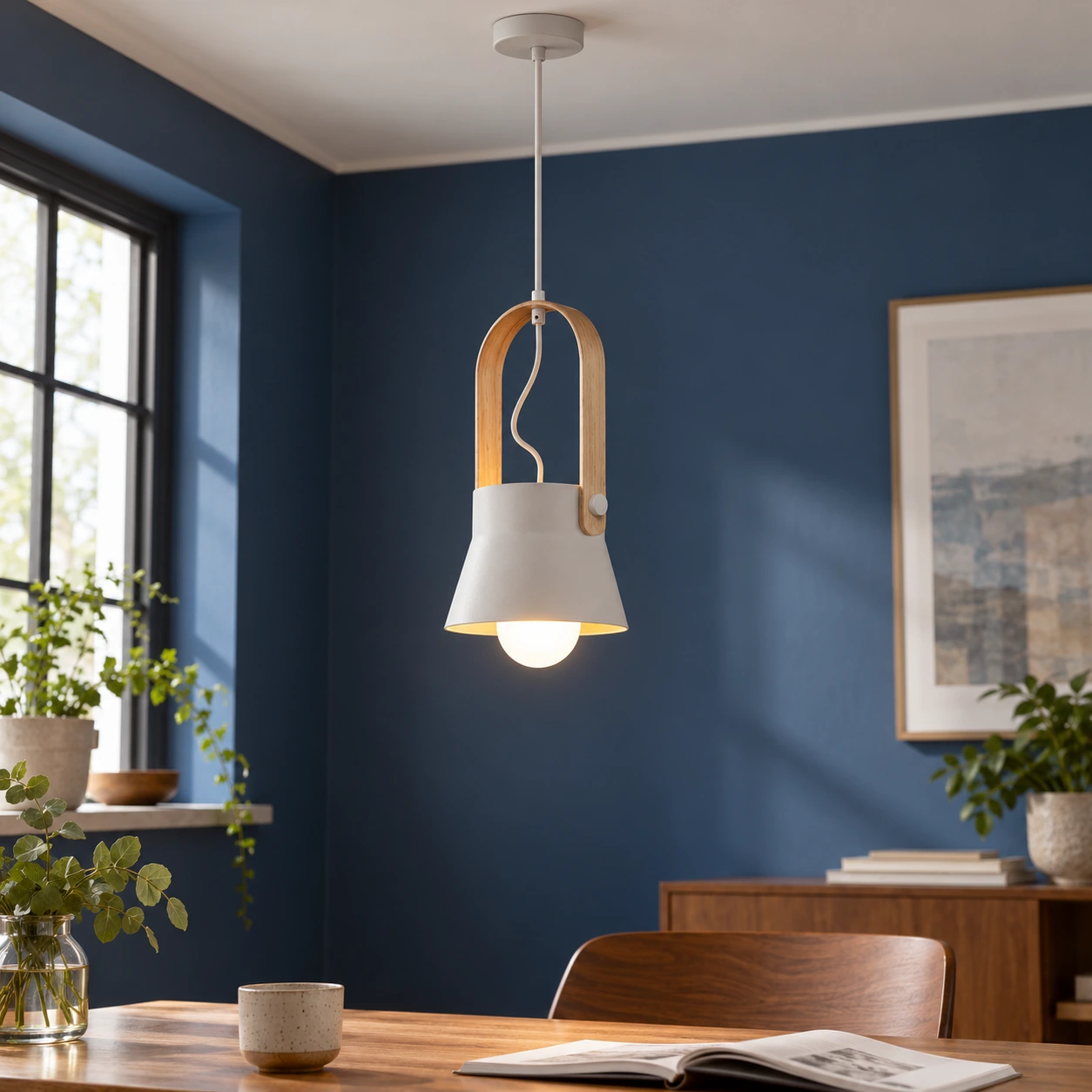 Clarissa Loop Pendant — Gray / 12" x 6" — lead