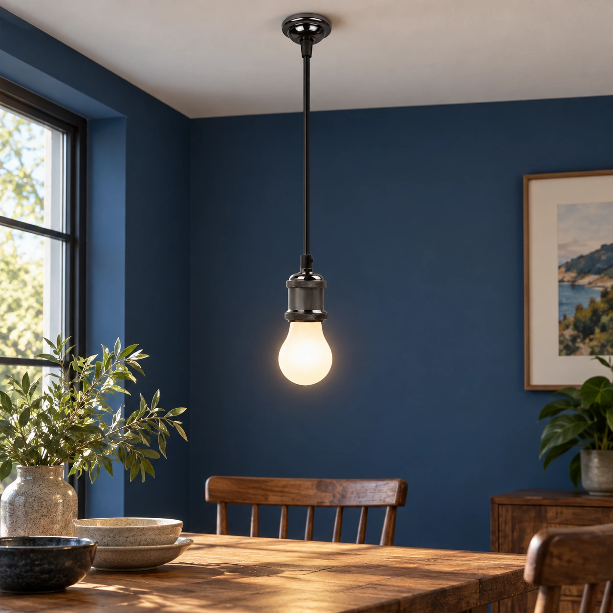 Godfrey Socket Pendant — Pearl Black — lead