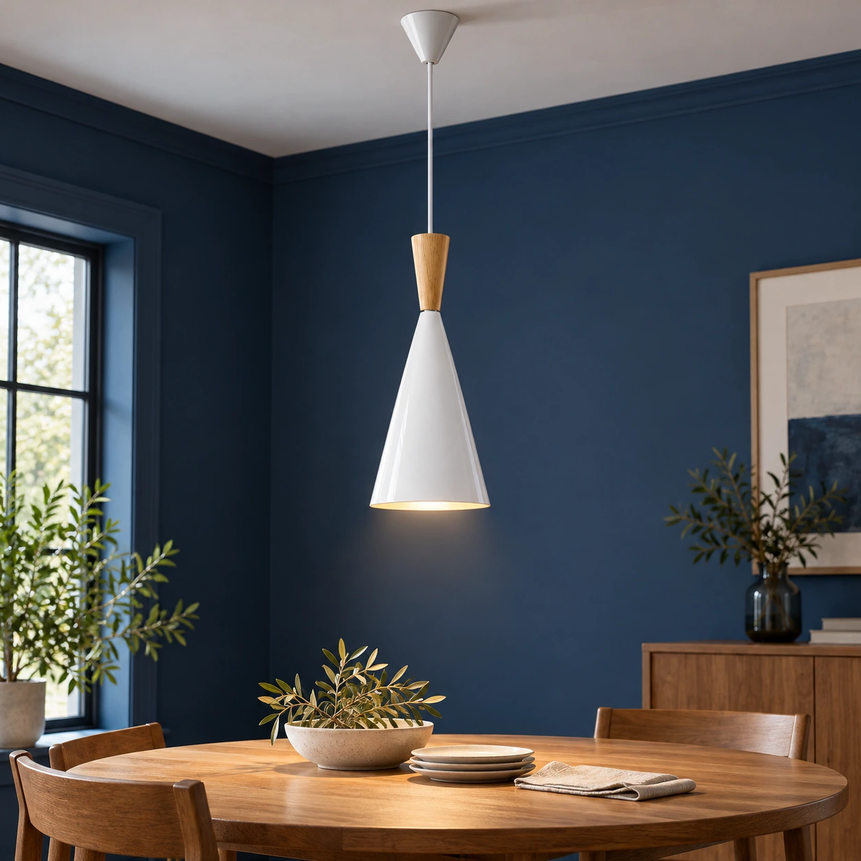 Heloise Cone Pendant — Cone - 16" x 7.5" / White — lead
